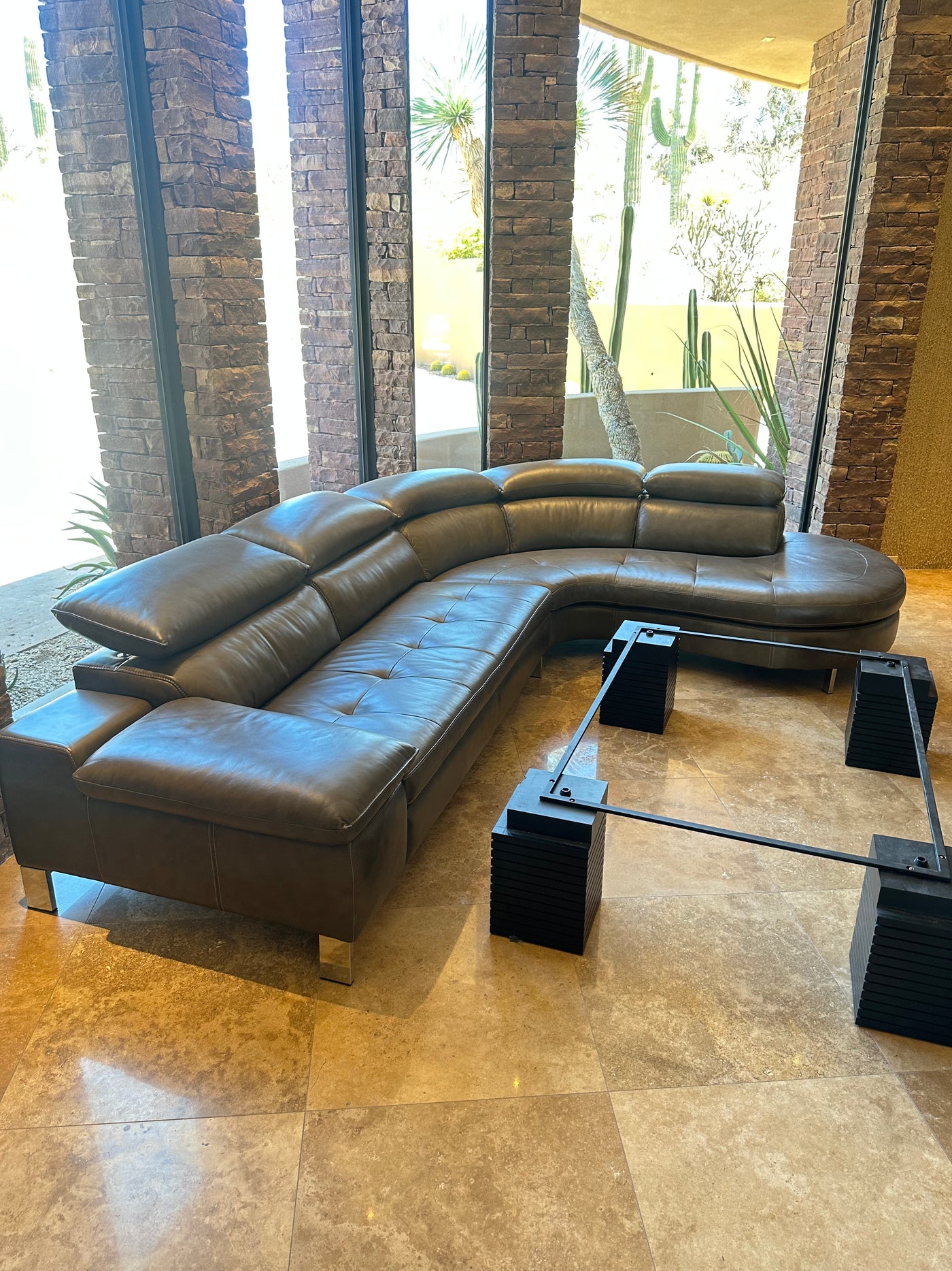 Domicil Curved Italian leather sectional