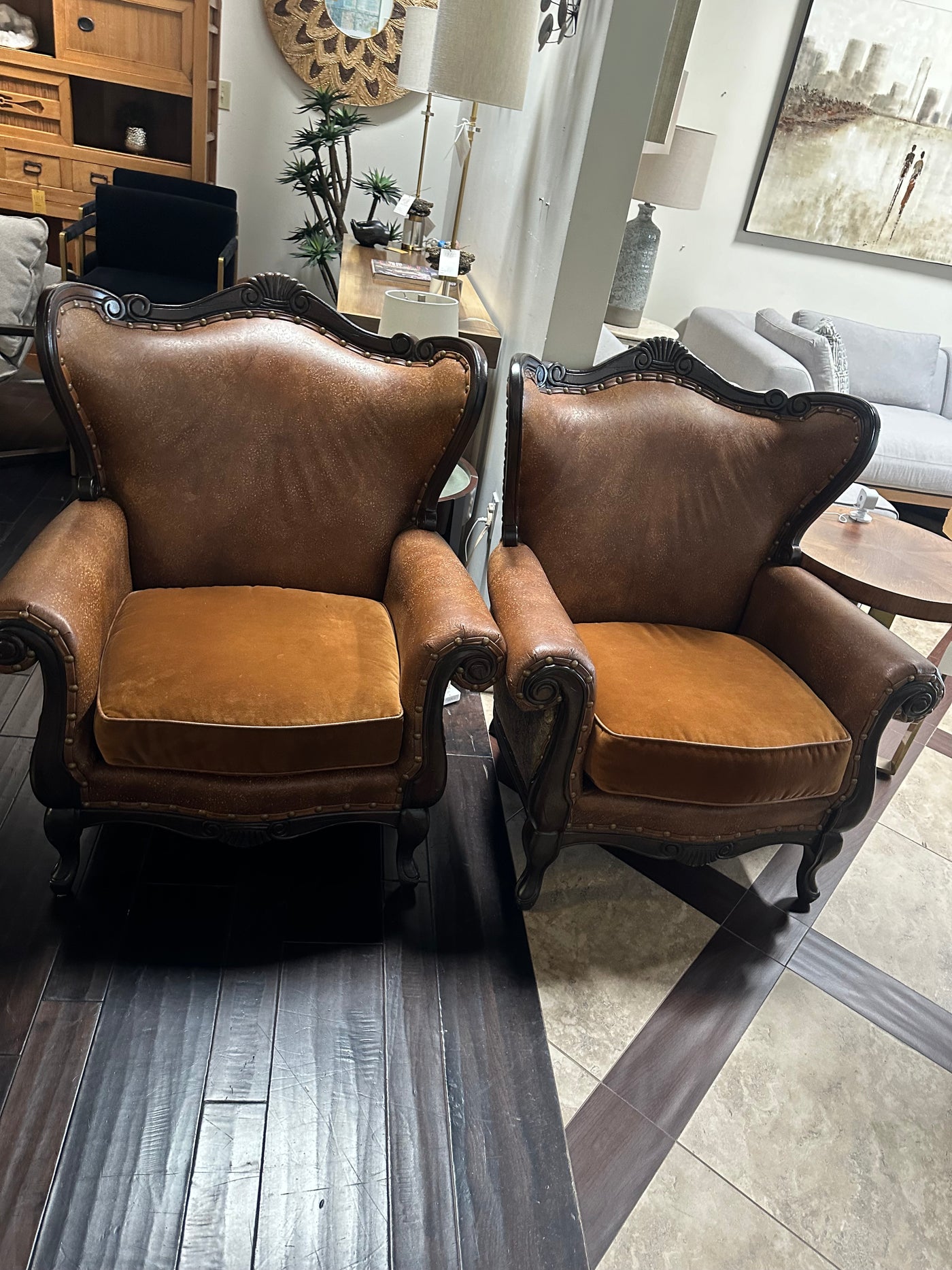 King Hickory Upholstered Armchairs