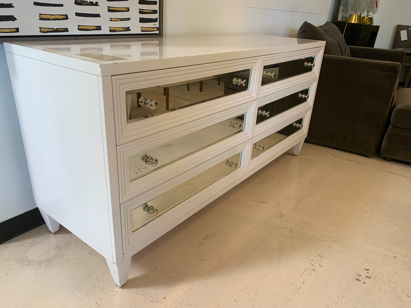 Z gallerie Mirrored white dresser