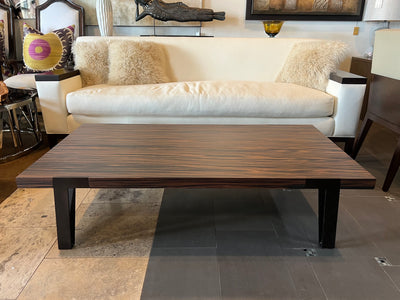 Contemporary Wood & Metal Rectangular Coffee Table