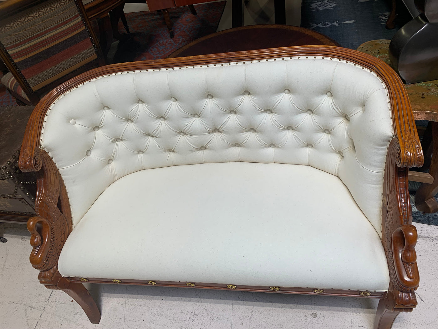 Antique Upholstered Bench