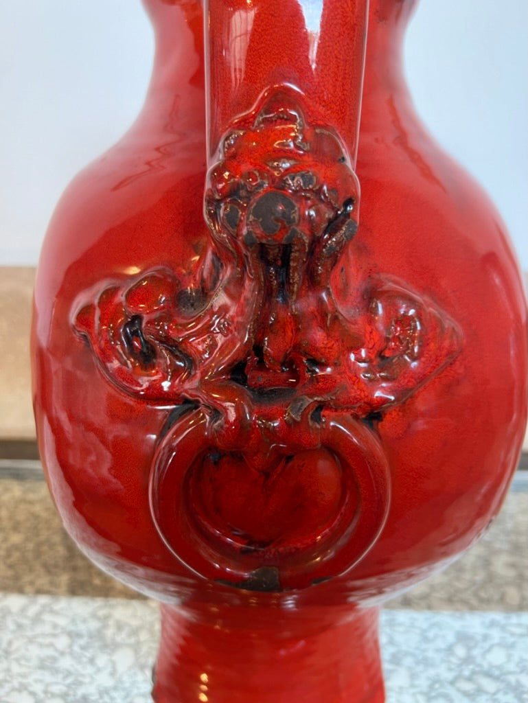 Red Fortunata Italian Ceramic Vase