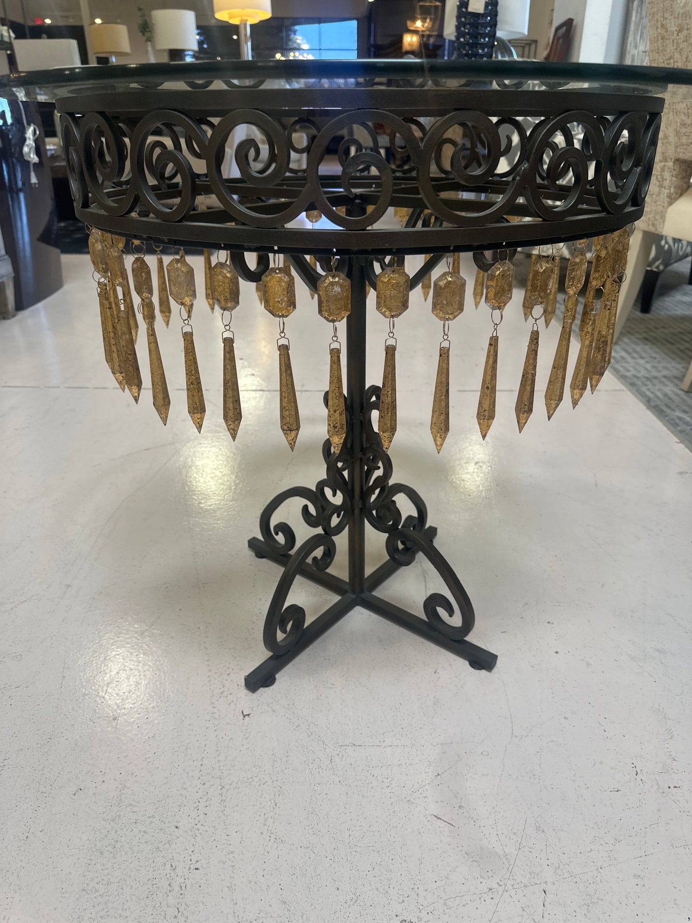 Etched Glass End Table