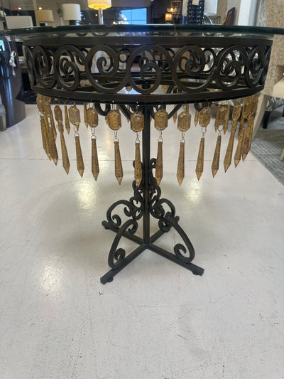 Etched Glass End Table