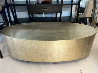 New Caracole 'Come Oval Here' Gold Leaf Coffee Table