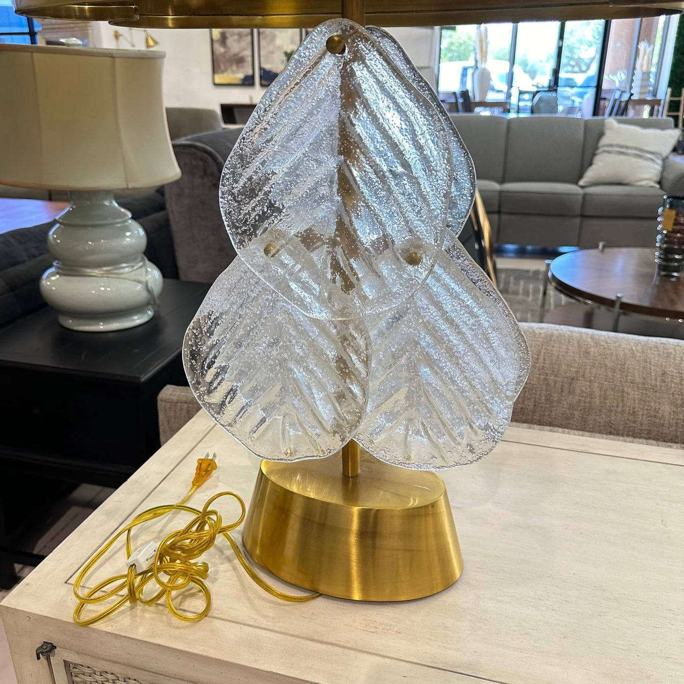 Global Views Murano Leaf Brass Table Lamp - 2 Available