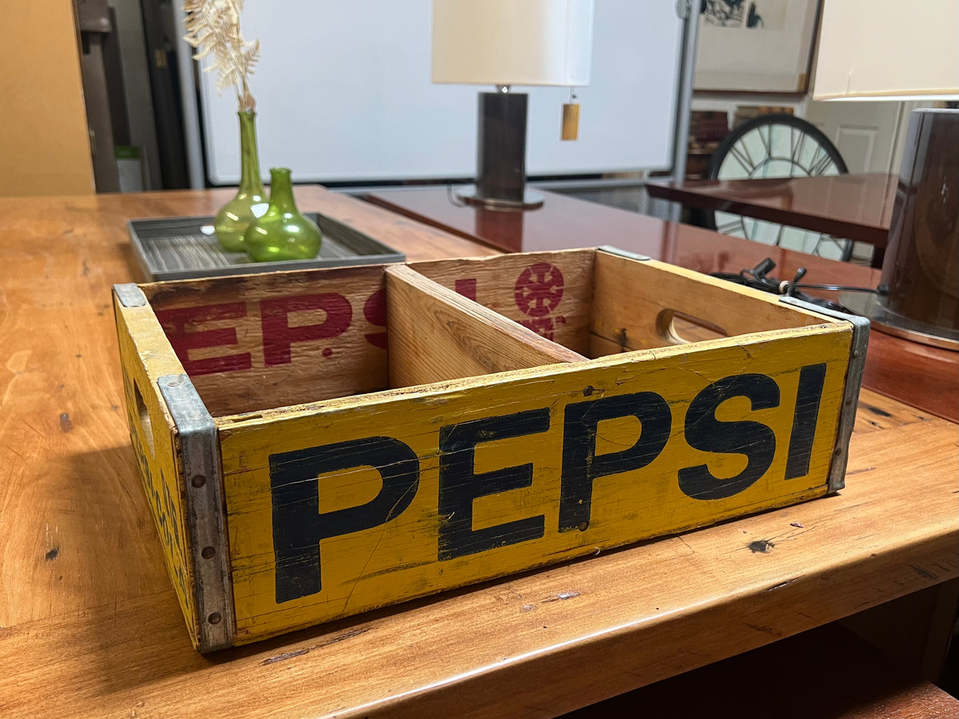 Vintage Yellow Pepsi Cola Crate