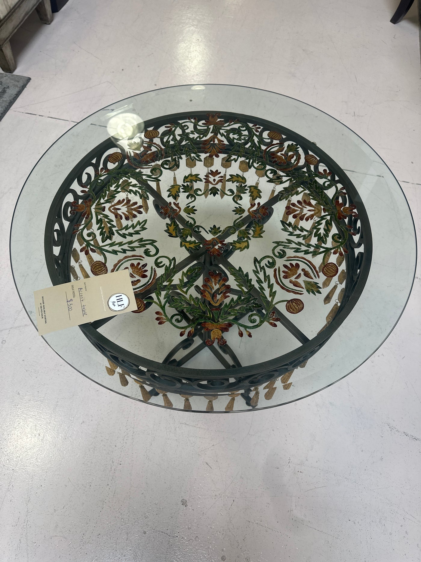 Etched Glass End Table