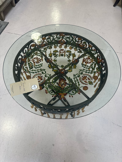 Etched Glass End Table