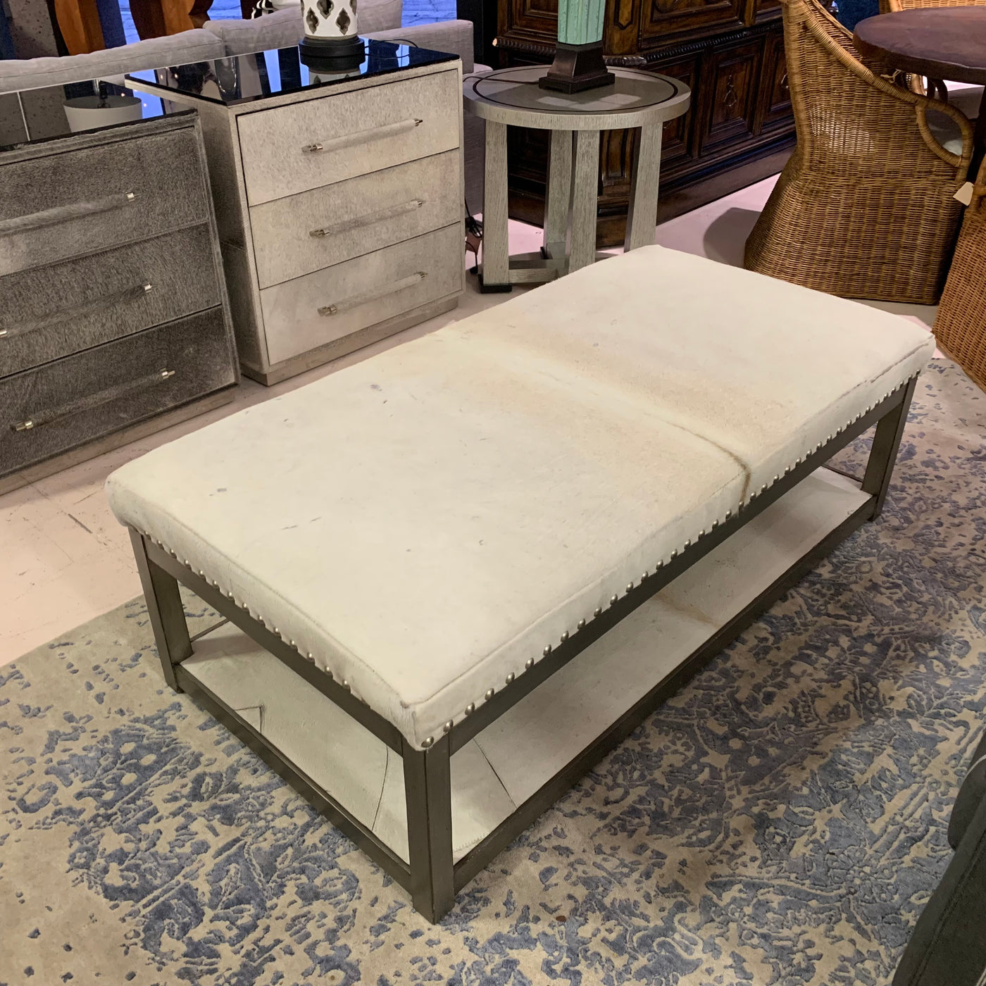 Cowhide Ottoman
