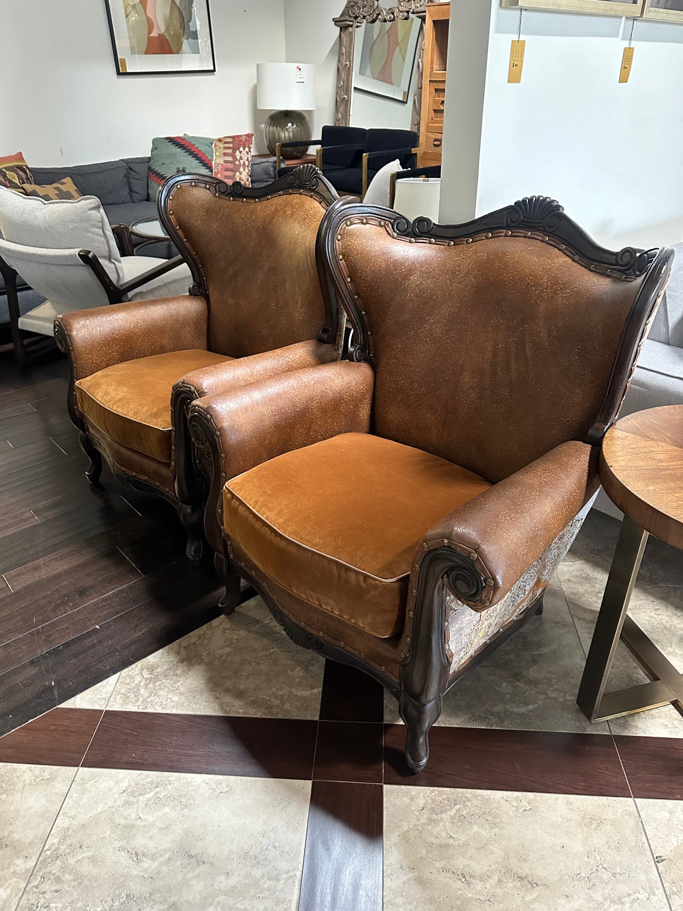 King Hickory Upholstered Armchairs