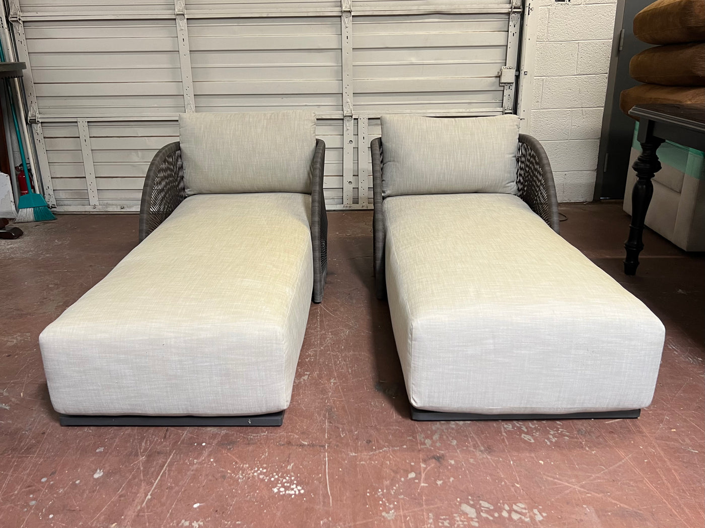 Restoration Hardware Pavona Chaises - Set of 2