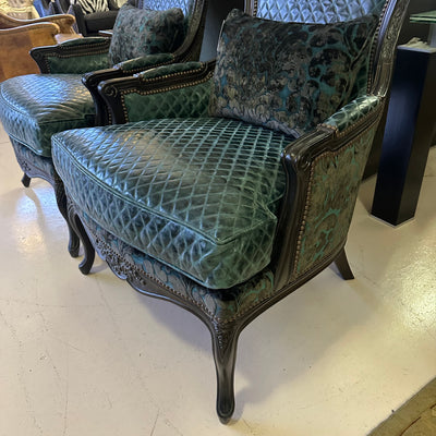 Paul Robert Leather Wingback Chairs