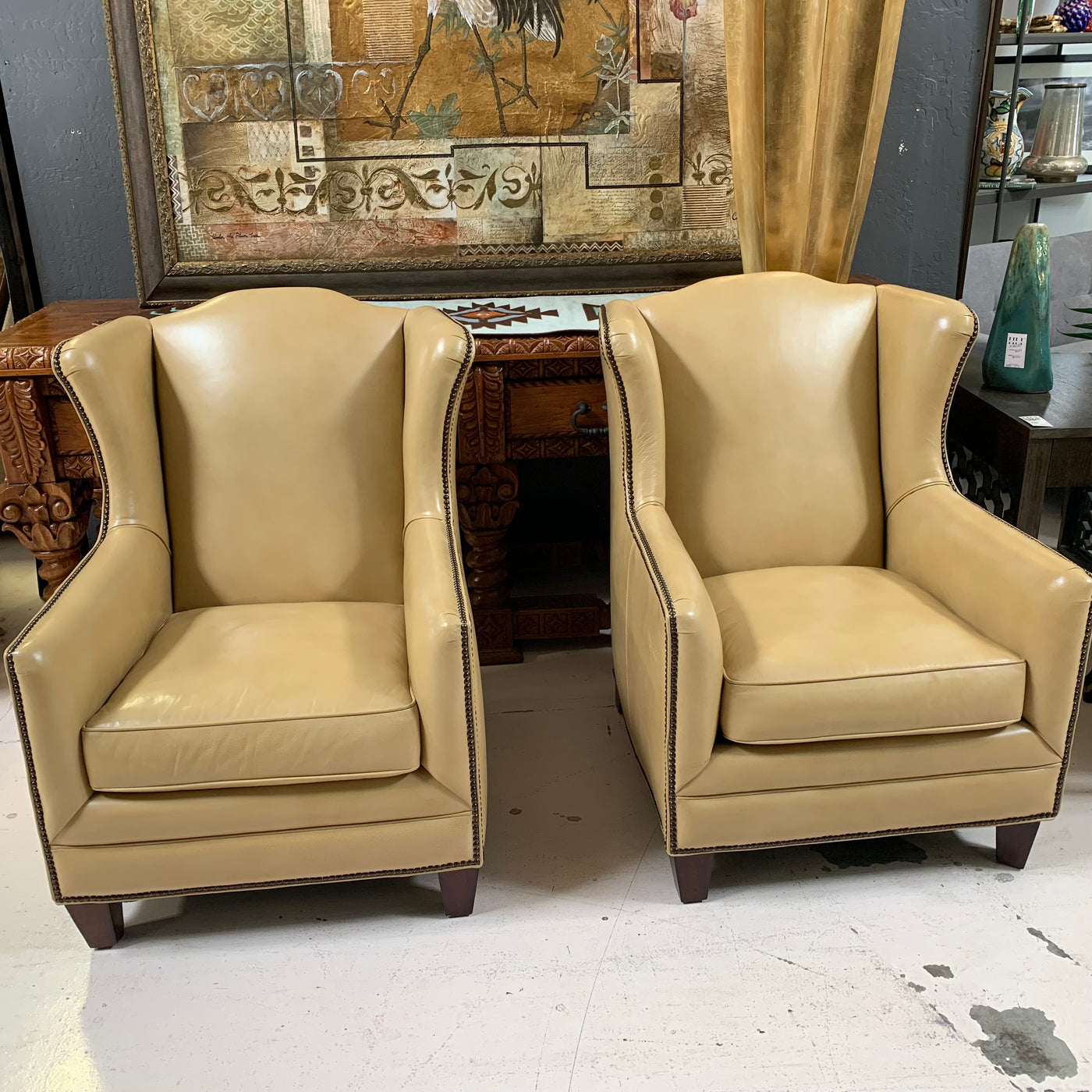 Henredon Nailhead Leather Accent Chair