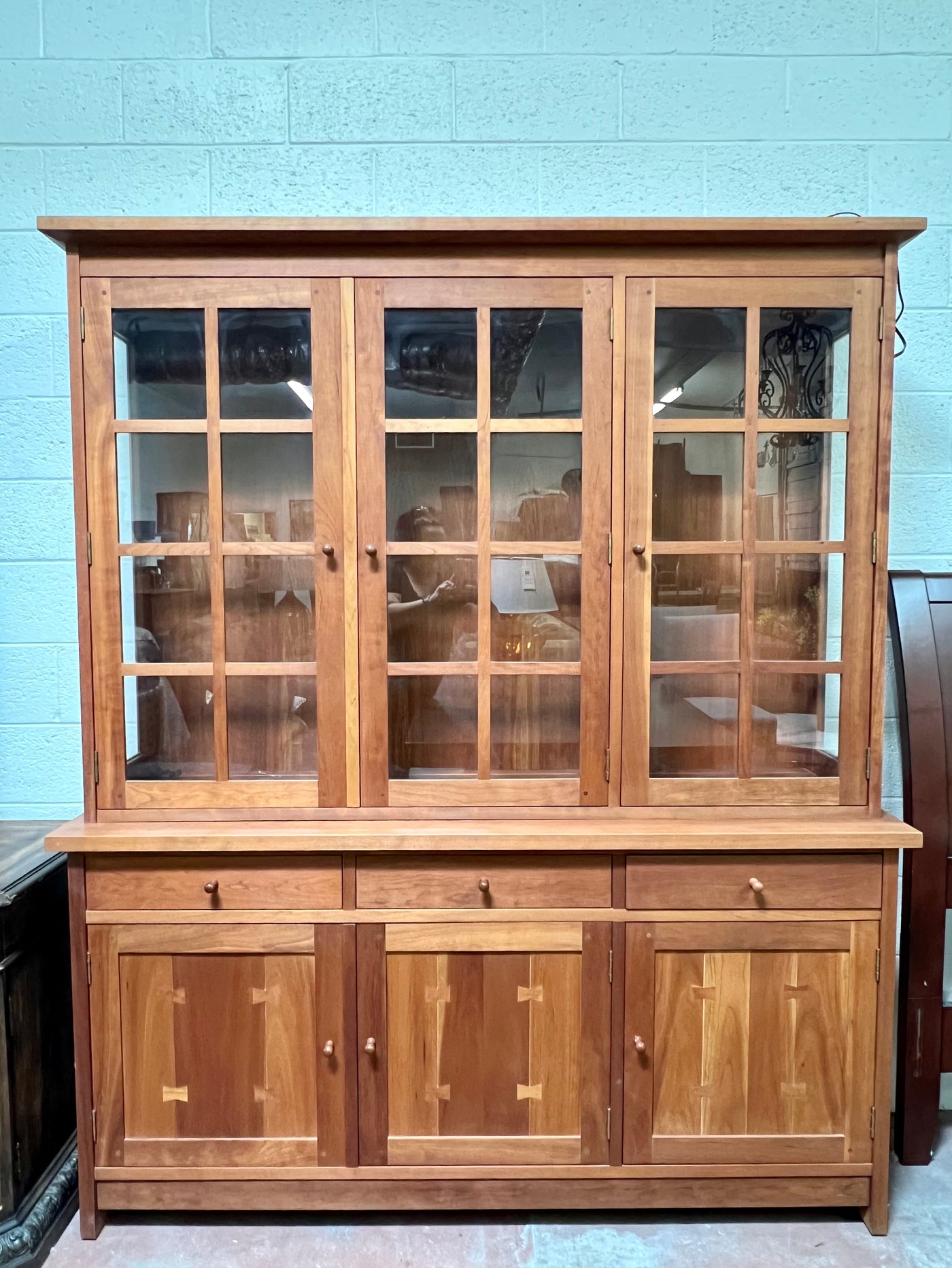 Stickley Furniture Mission Three Door China Top Cabinet