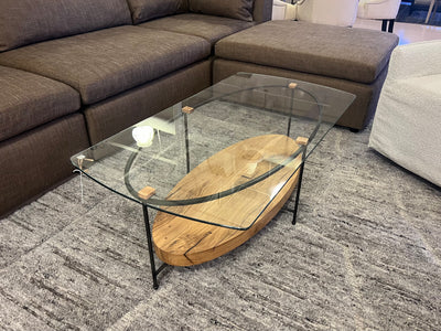 Century Furniture Wood & Glass Coffee Table