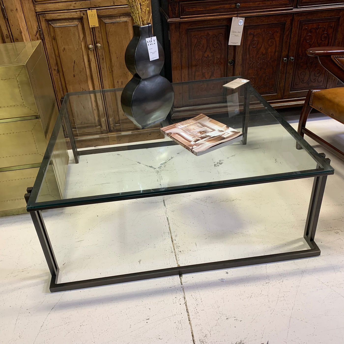 Charleston Forge Glass Coffee Table