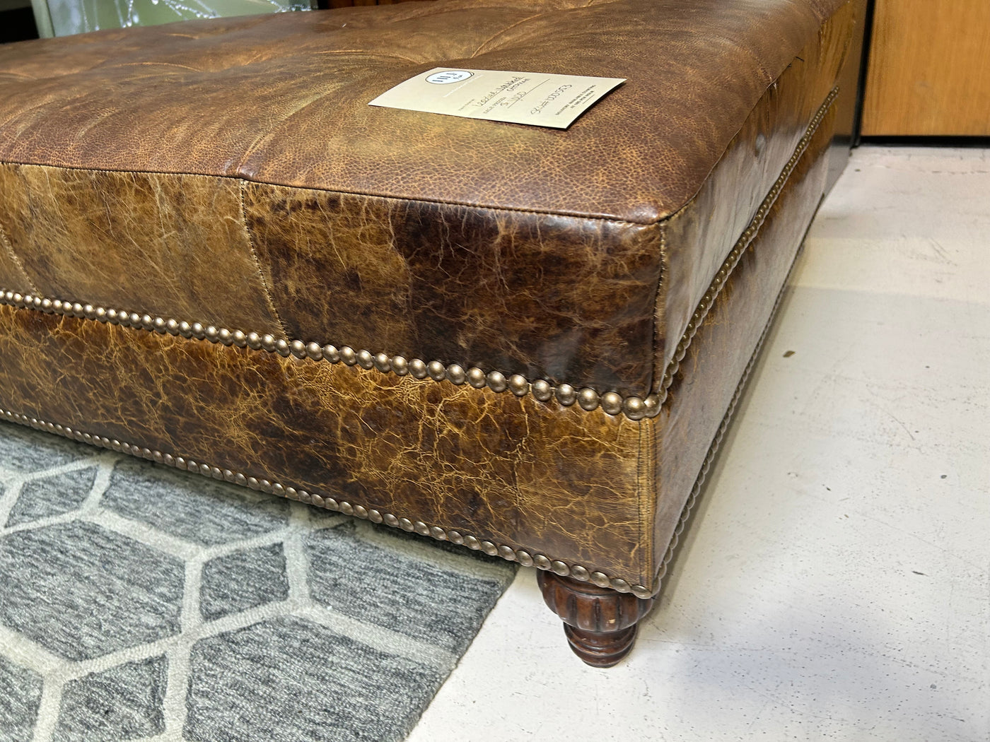 Leather Upholstered Ottoman