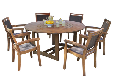 Outdoor interiors Lazy Susan table and chairs