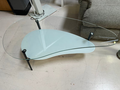 Modern glass two tier coffee table