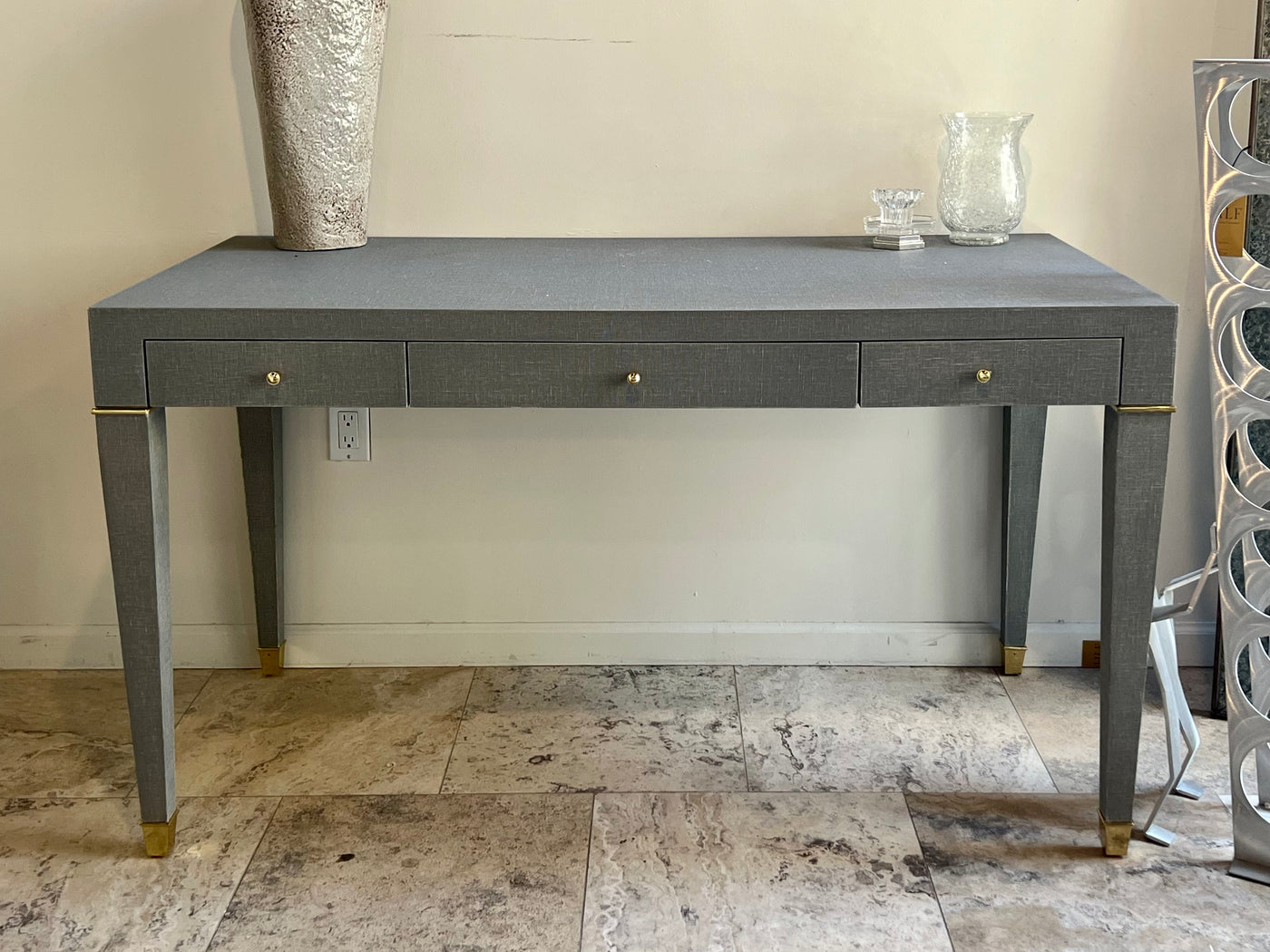 Villa & House Washed Winter Gray Secretary Desk