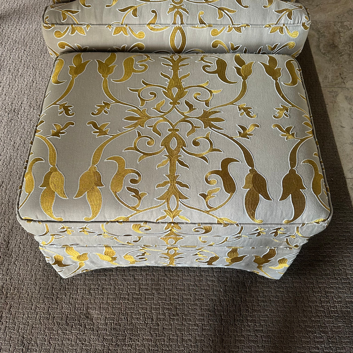 Custom accent chair and ottoman