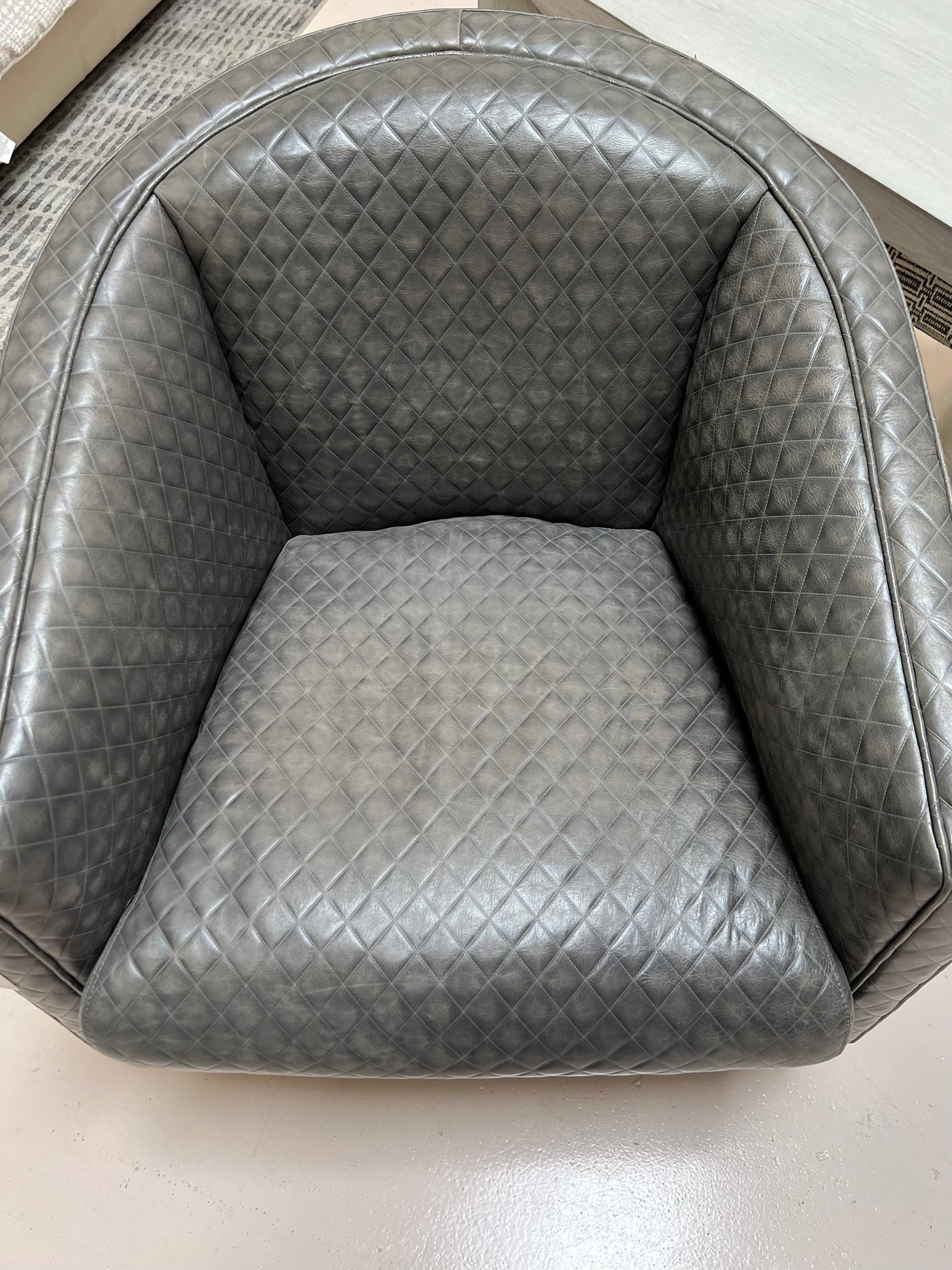 Gray Leather Roberts Swivel Chair