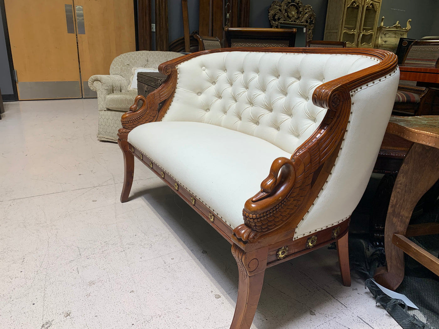 Antique Upholstered Bench