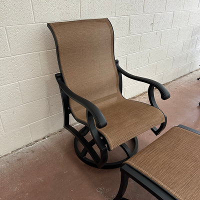 Mallin Georgetown Sling  Swivel Chair and Ottoman