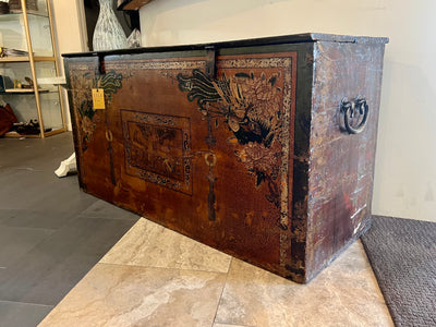 Antique Oriental Hand Painted Chest