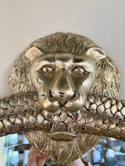 Marge Carson Lion Head Silver Mirror