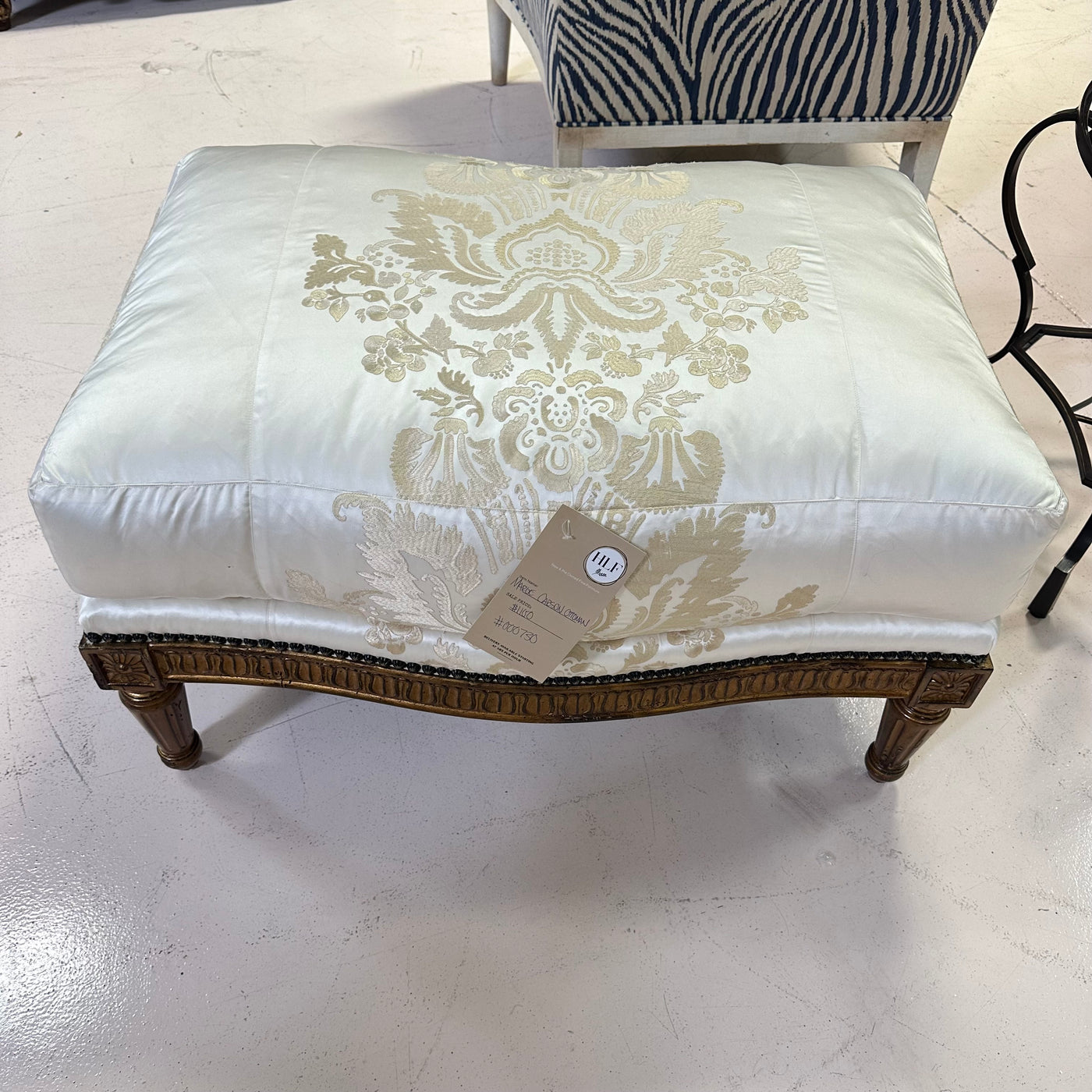 Marge Carson Custom Silk ottoman