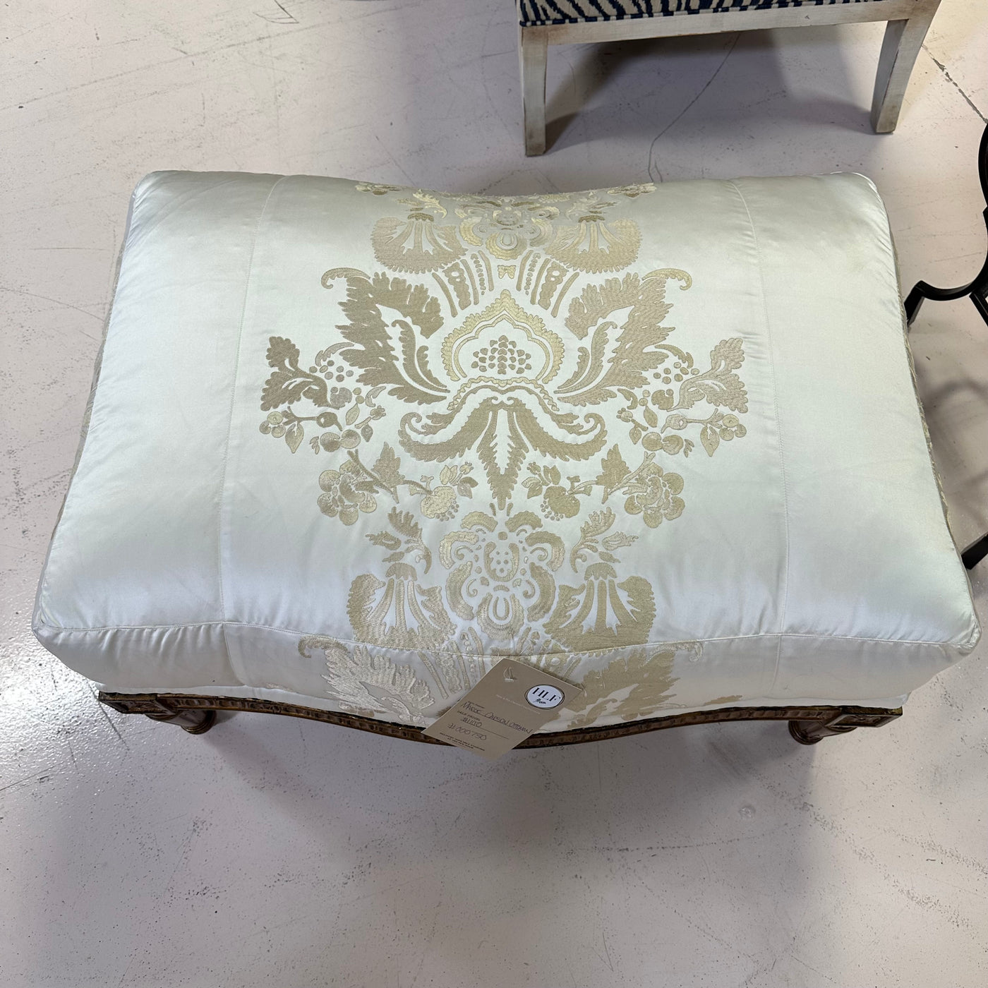 Marge Carson Custom Silk ottoman