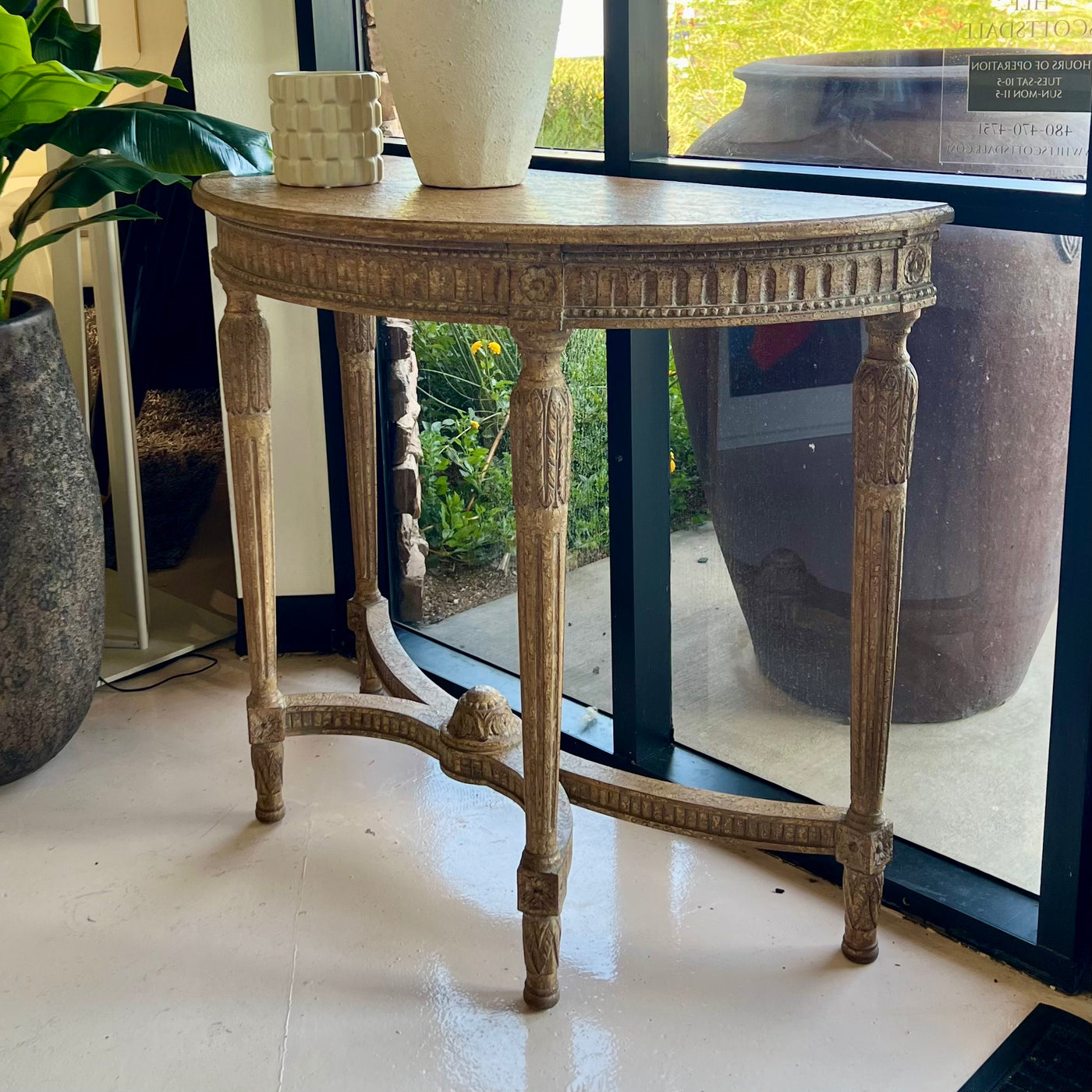 Louis XVI Demilune Console Table - 2 Available