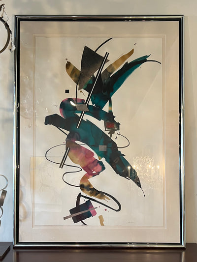 Large Contemporary Framed Original Art Signed by Gregory Deane
