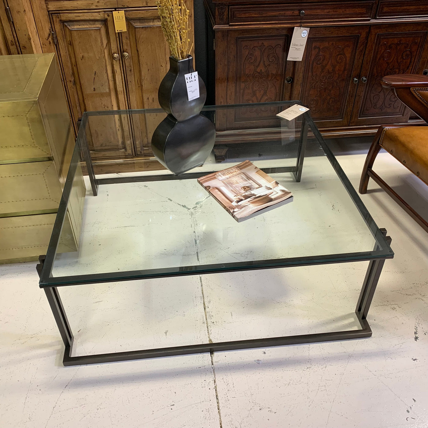 Charleston Forge Glass Coffee Table