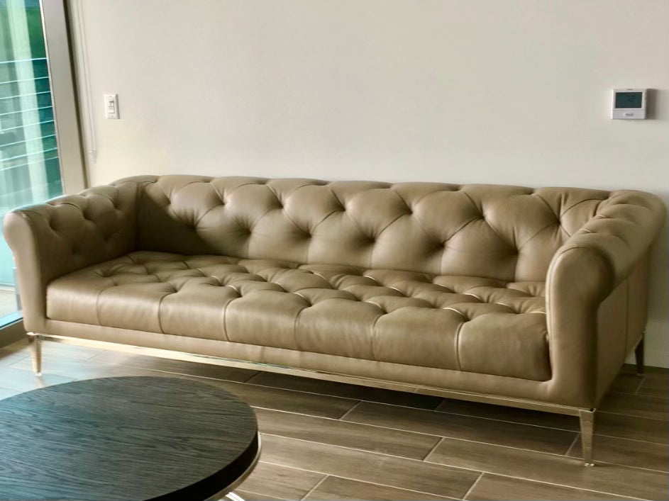 Restoration Hardware Italia Chesterfield Leather Sofa