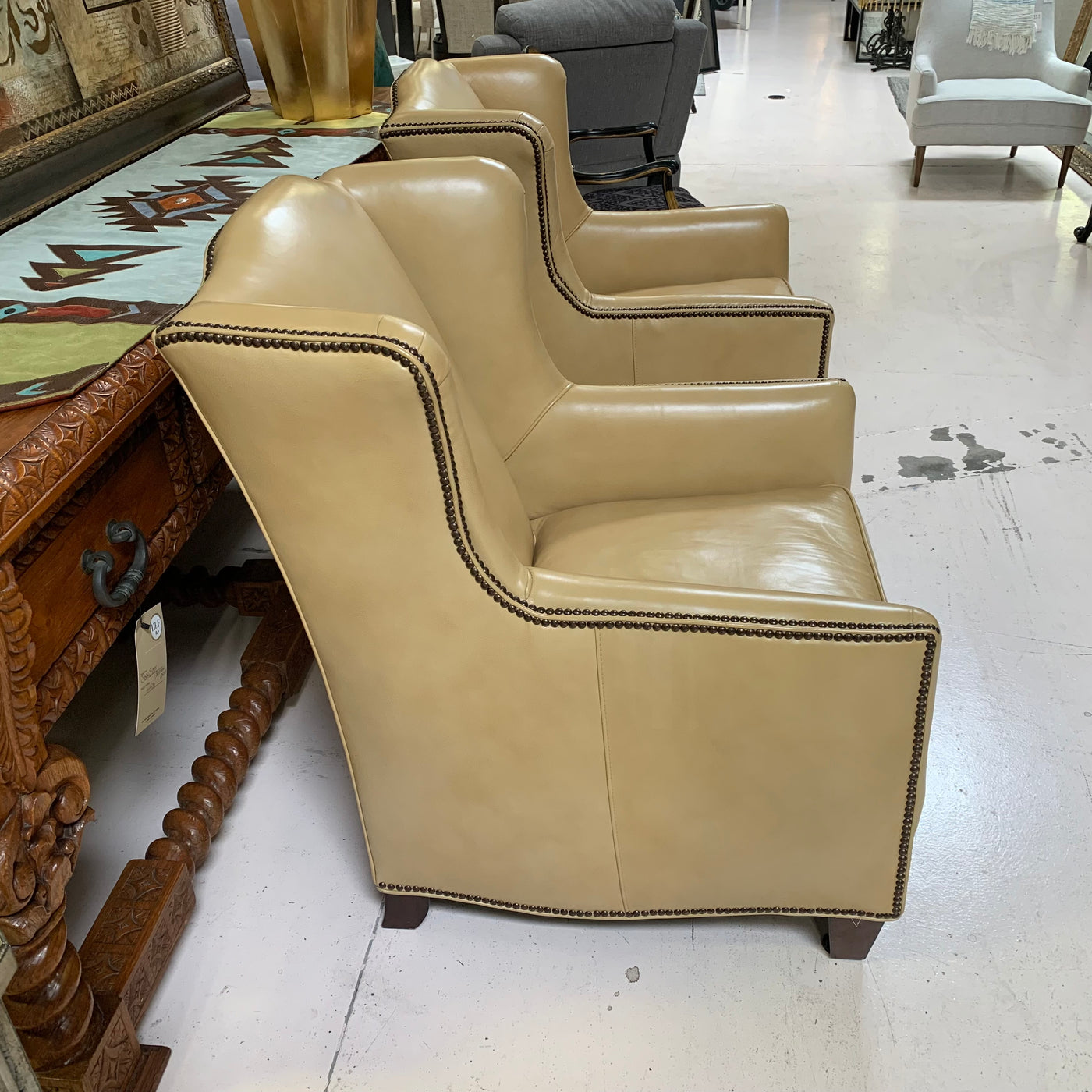 Henredon Nailhead Leather Accent Chair