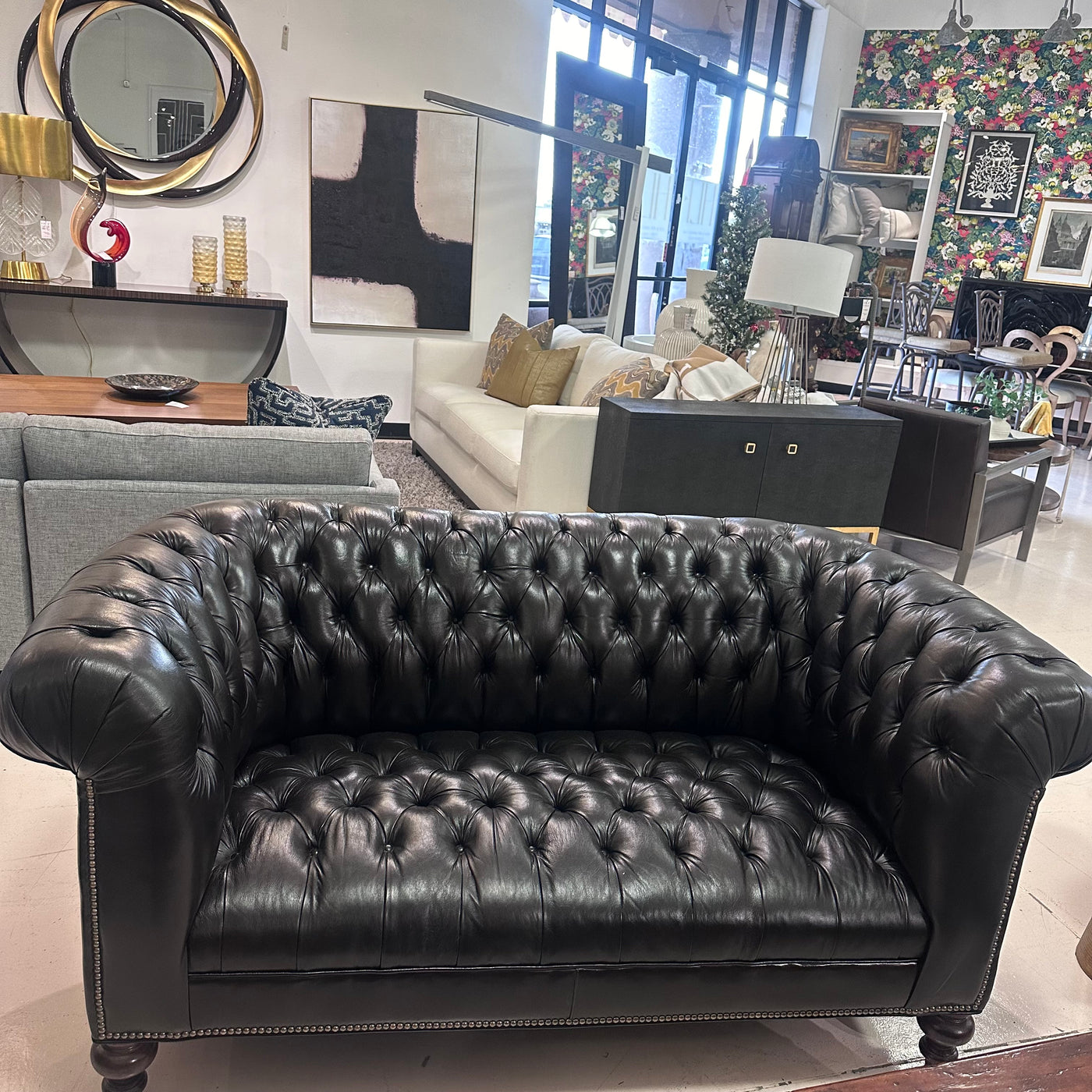 Italian leather chesterfield sofa