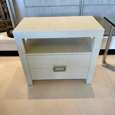 Custom grass cloth cabinet