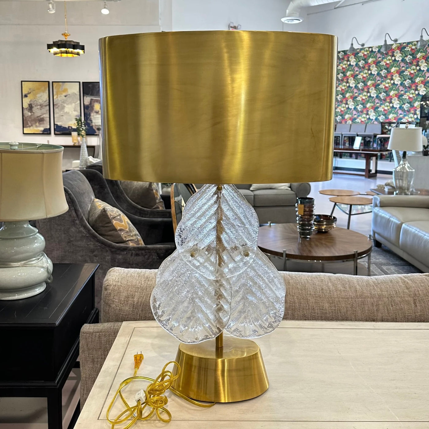 Global Views Murano Leaf Brass Table Lamp - 2 Available