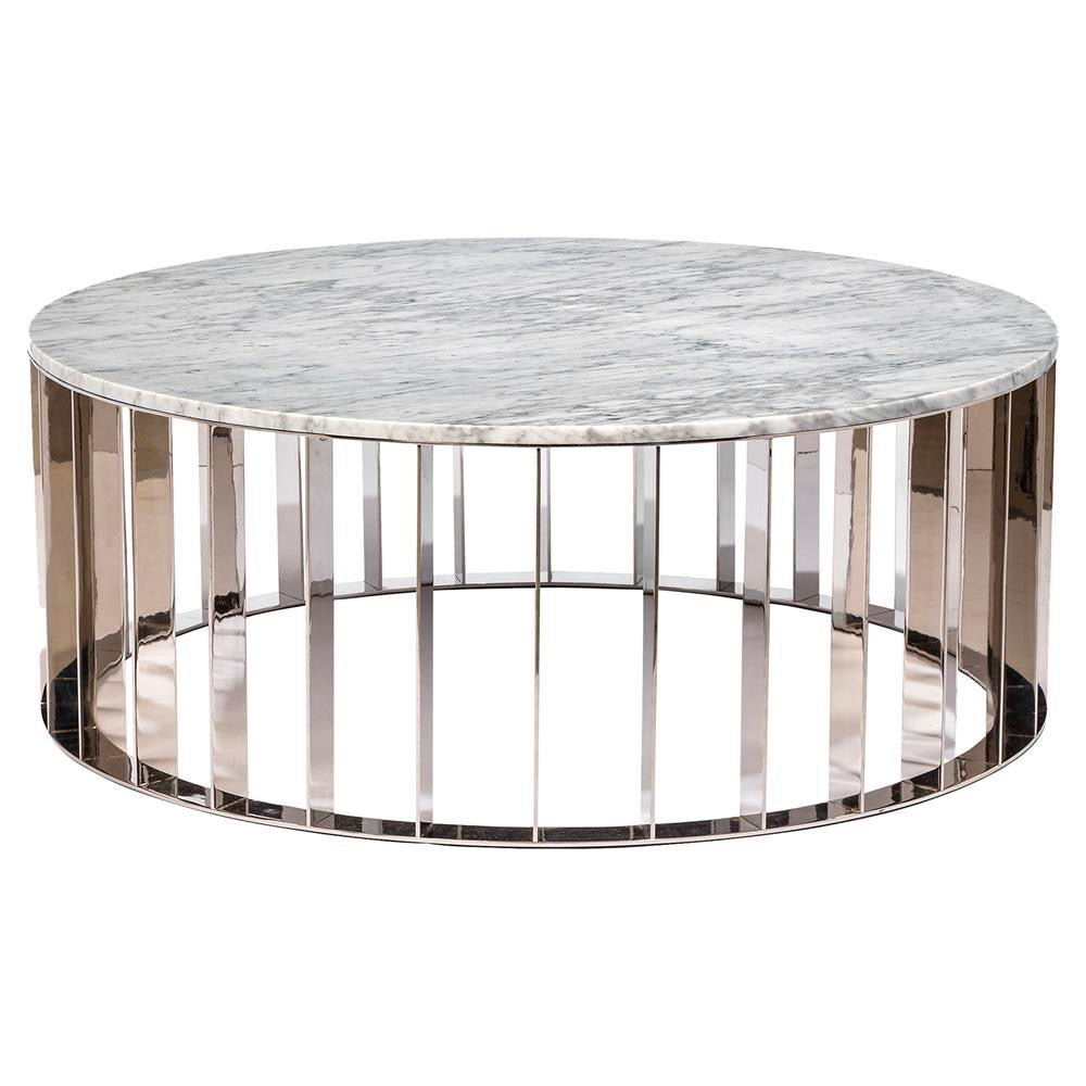 Interlude Home Roxette Marble-Top Round Coffee Table