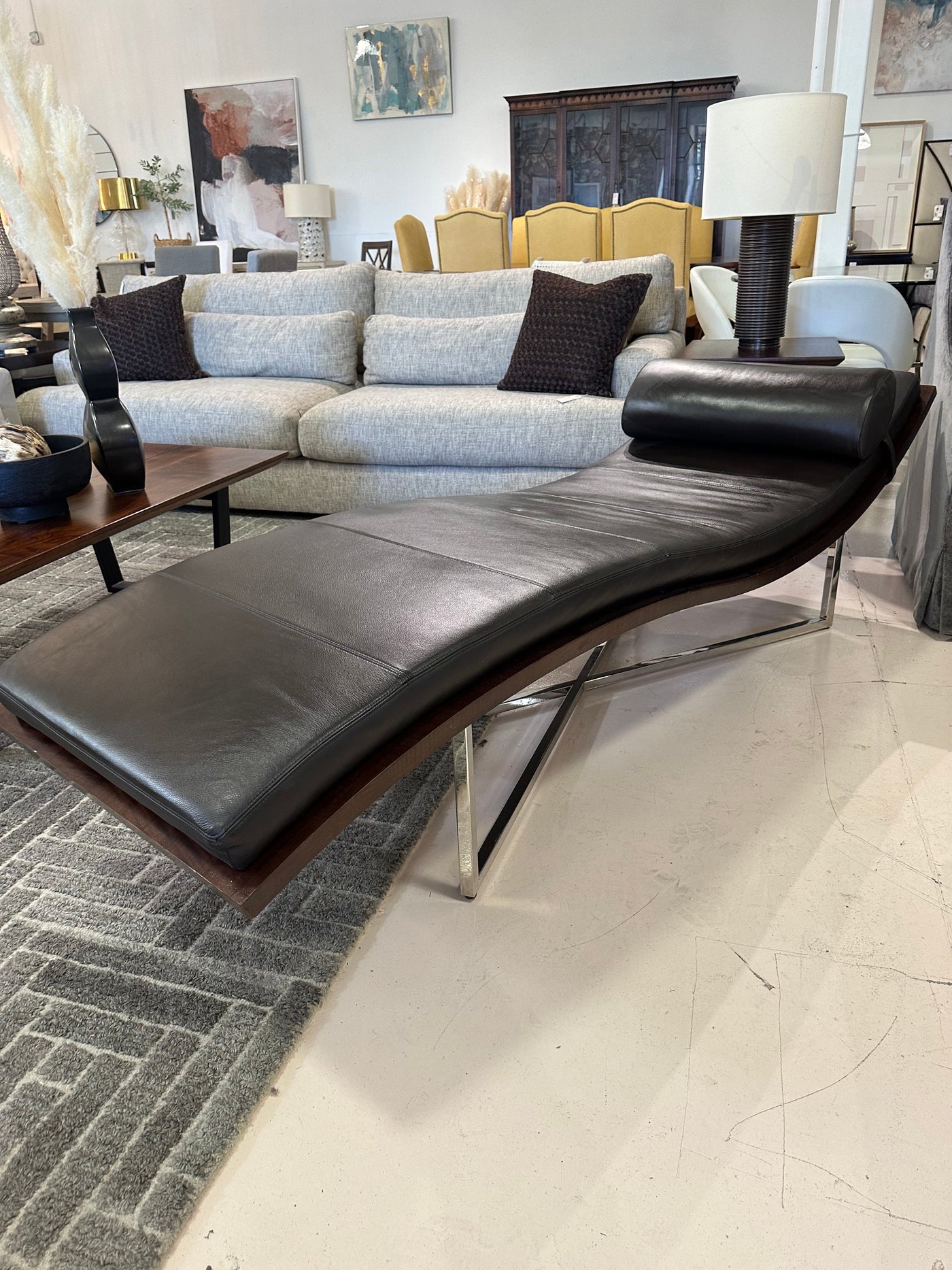 Domicile Decca Chaise Leather Lounge