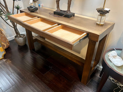 Three-Drawer Wood Console Table