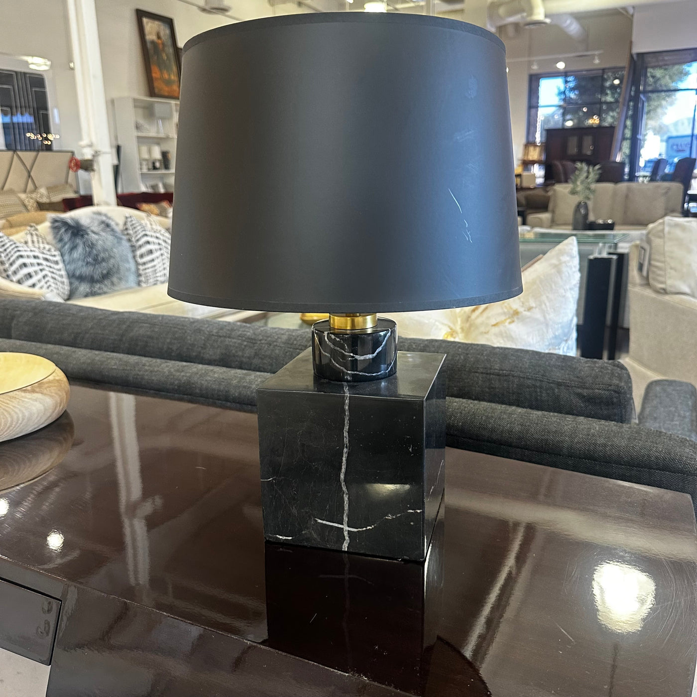 Robert Abbey Canaan Onyx Black Brass Table Lamp