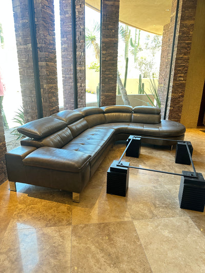 Domicil Curved Italian leather sectional