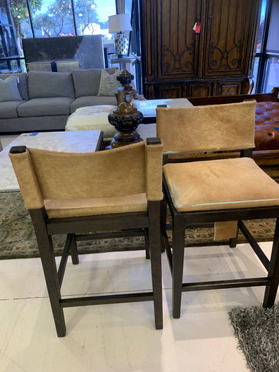 Restoration Hardware Hide Counter Stools set of 2