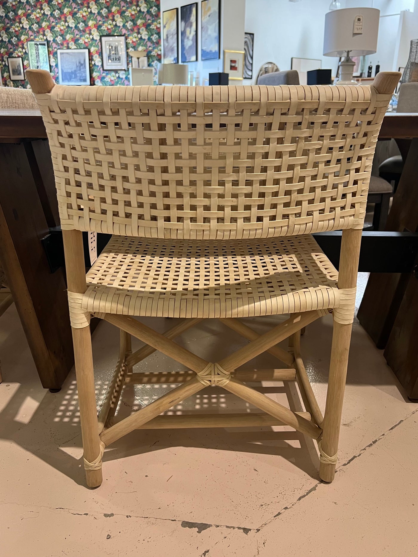 Lacor Woven Leather & Bamboo Dining Chairs - 4 Available