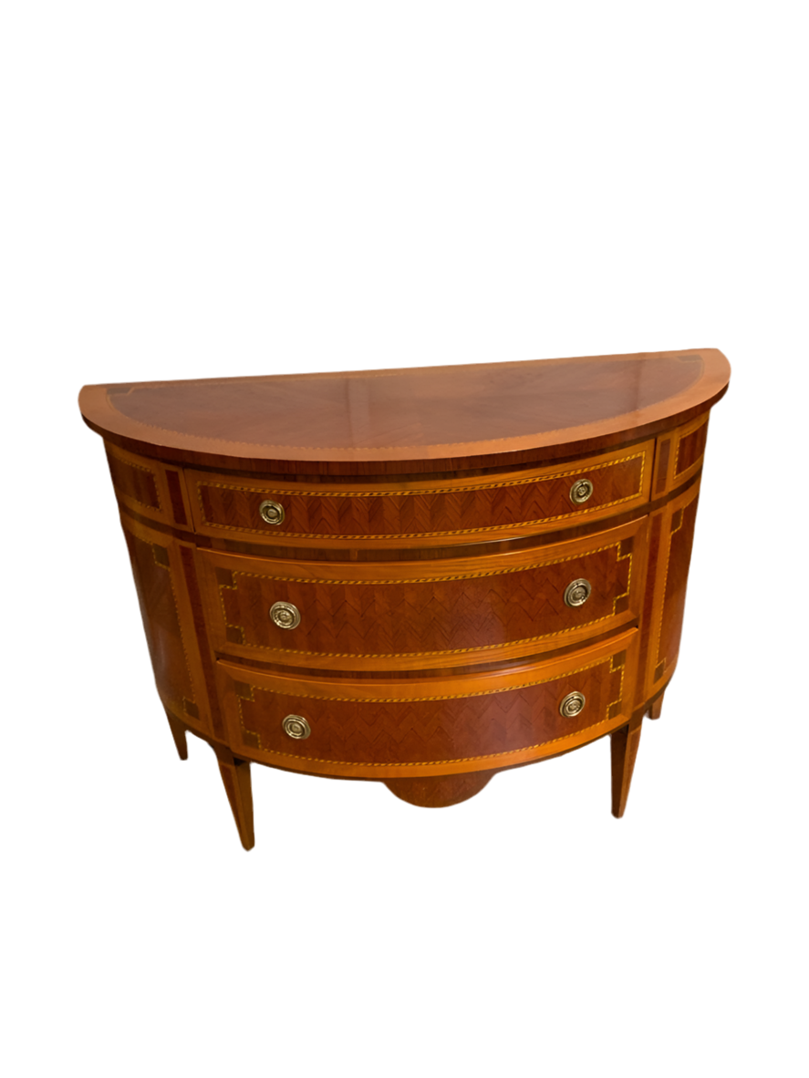 Decorative Crafts Demilune Cabinet with Drawers