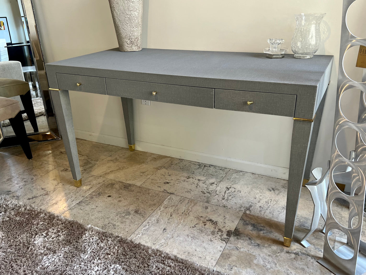 Villa & House Washed Winter Gray Secretary Desk